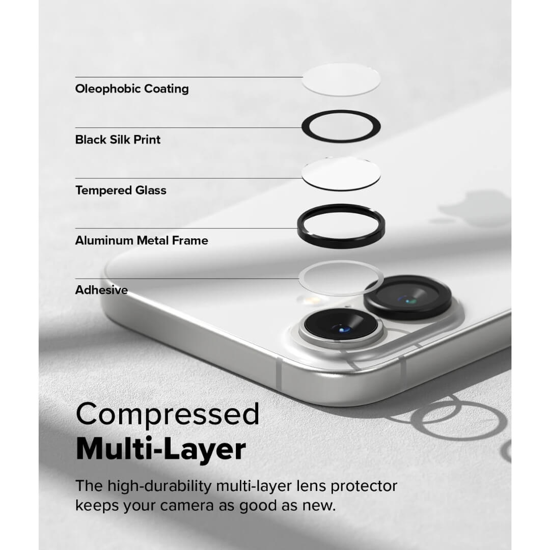 iPhone 16 Plus / 16 Camera Lens Frame Glass 2 Pack