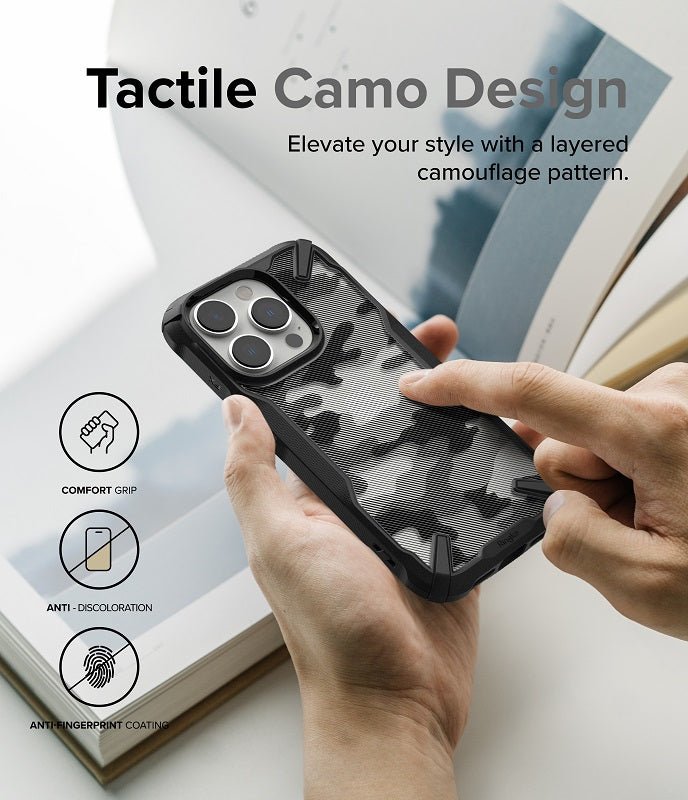 iPhone 14 Pro 6.1" Fusion X Design Camo-Black Case By Ringke