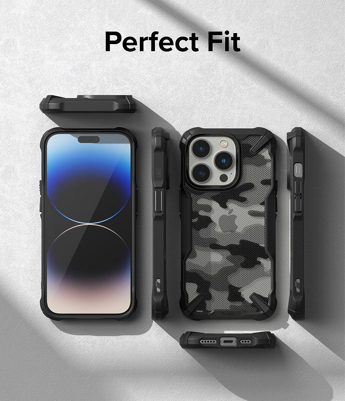 iPhone 14 Pro 6.1" Fusion X Design Camo-Black Case By Ringke