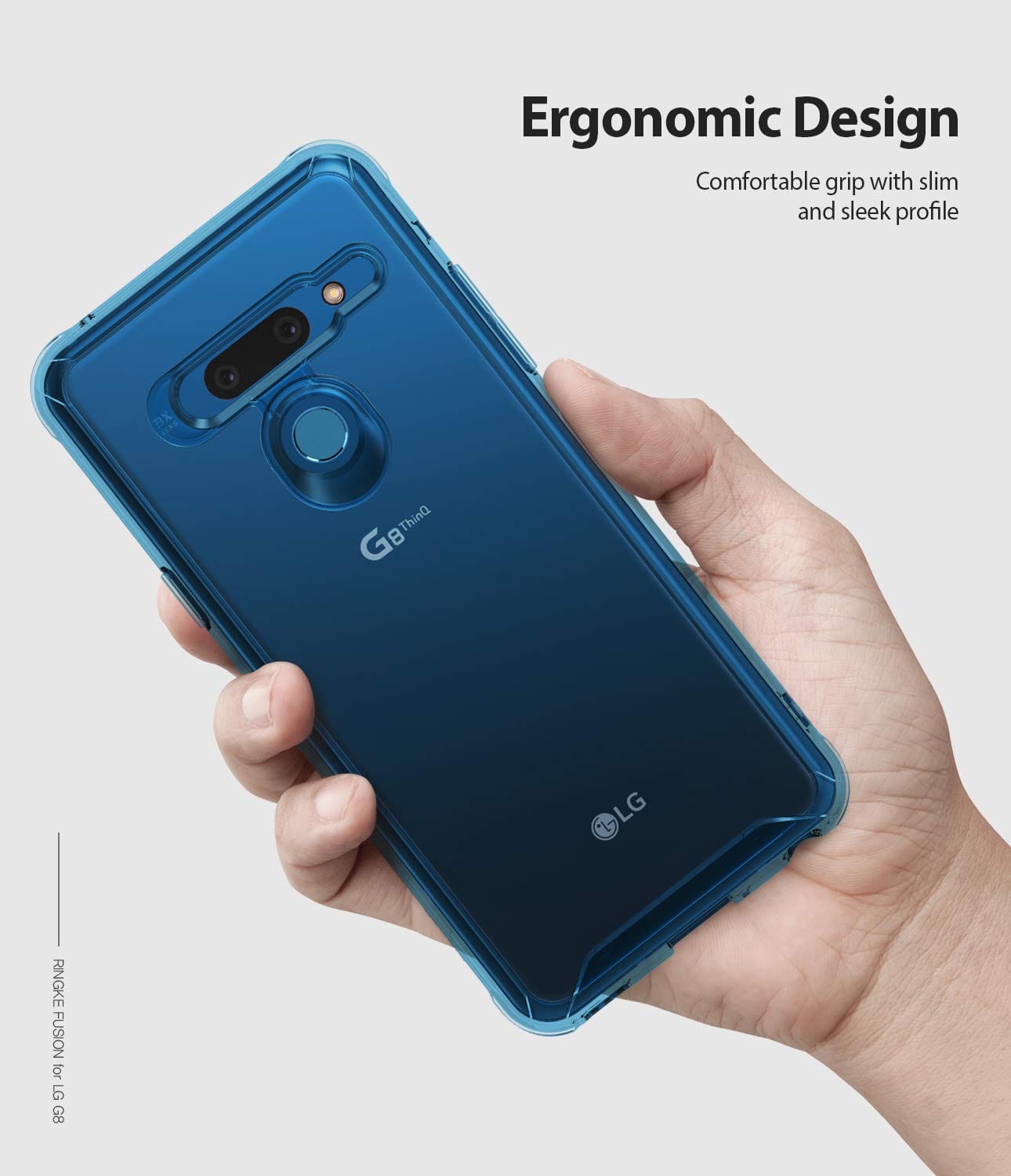 Ringke Fusion Designed for LG G8 ThinQ Case -Aqua Blue